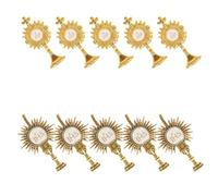 HOOWIFFY 10 Pièces Pin de Première Communion, Épingle de Baptême, Croix Classique en Alliage de Zinc, Fixation Sûre, Bords Lisses, pour Filles et Garçons, Communion et Groupes Religieux