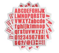 HOOWIFFY 10pcs Lettres et Chiffres Autocollants Rouges en Vinyle Auto-adhésif pour Fenêtre et Adresse Professionnelle, Application Précise pour Décoration et Projet DIY