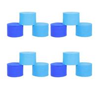 HOOWIFFY 12 Rouleaux de Papier Crépon Bleu Faciles à Suspendre Nouer Serpentins Multifonctions en Papier pour Décoration de Fête pour Anniversaires et Festivals