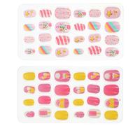 HOOWIFFY 2 Boîtes de Faux Ongles pour Garçon et Filles en Abs Rose, Manucure Diy, Adaptés la Plupart des Doigts, Style Mignon et Attrayant, pour Fêtes D'halloween