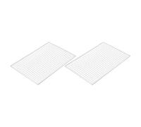 HOOWIFFY 2 Pièces Grille de Barbecue en Acier Inoxydable Argenté, Résistante la Chaleur, Facile à Nettoyer, pour Barbecue Charbon et Foyers Extérieurs
