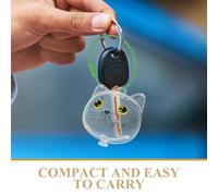 HOOWIFFY 2 pièces Porte-clés Transparent pour Poils Animaux Boîte Capsule Commémorative Remplissable pour Poils de Chat et Chien Compact et Pratique pour Propriétaires Animaux