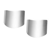 HOOWIFFY 2 Pièces Protecteur de Doigt la Cuisine en Acier Inoxydable | Protège Main Ajustable, Bord Lisse Ergonomique, Maintien des Aliments, pour Légumes et Fruits