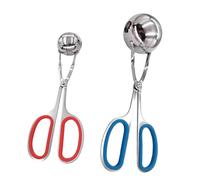 HOOWIFFY 2pcs Pince à Boulettes de Viande Pratique en Acier Inoxydable, Clip Créatif pour Boulettes, Forme Ciseaux, Drain de Soupe, Cuisine Maison et Restaurant
