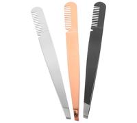 HOOWIFFY 3 pièces Pinces à Épiler Sourcils avec Peigne Inox Ergonomique Pince Épiler Pointue pour Maquillage Précis Outils Durables pour Femmes Lot de Couleurs Assorties