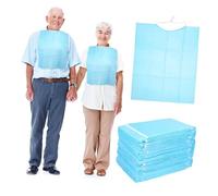 HOOWIFFY 30 Bavoirs Imperméables pour Personnes Âgées en Plastique Léger, Protection Repas Pratique pour Seniors, pour Usage Extérieur, Facile à Nettoyer