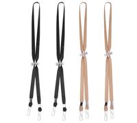 HOOWIFFY 4pcs Dragonne Cou Ajustable en Polyester et Plastique Léger avec Attache Coulissante pour Masque Facial, Design Simple et Élégant, pour Activités Outdoor