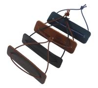 HOOWIFFY 4pcs Protège-bords Vintage en Cuir de Vache avec Cordon Élastique pour Journaux et Planificateurs, Accessoire Décoratif Minimaliste et Pratique