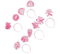 HOOWIFFY 5pcs Bandeaux de Fête pour Femmes en Plastique Léger, Cerceaux à Cheveux Créatifs et Polyvalents, Accessoires Photo de Fête Journée Internationale du Cancer du Sein