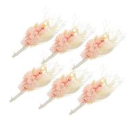 HOOWIFFY 6 Bouquets de Fleurs Séchées Miniatures pour Décoration D'appartement et Création DIY, Fleurs Séchées Naturelles en Rose, pour Centre de Table et Fêtes