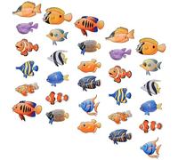 HOOWIFFY 60 Autocollants de Poisson en Papier Décoratif Double Face pour Décorations Salle de orme Décorative Facile à Écrire, pour Fêtes D'été et Fêtes à Thème