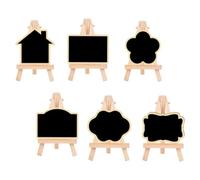 HOOWIFFY 6pcs Panneaux Décoratifs à Craie Noirs Réutilisables en Plastique Support Chevalet, Tableau Memo Créatif pour Café et Tableau Message Garçon et Filles