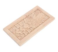 HOOWIFFY Applique de Meuble Non Peinte en Bois Massif Beige Incrustations Sculptées de Fleurs, Style Classique Européen, Décoration Intérieure Facile à Assortir pour Salon
