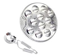 HOOWIFFY Assiette d'Escargots Set en Acier Inoxydable 12 Compartiments, Plat pour Escargots pour Maison et Hôtel
