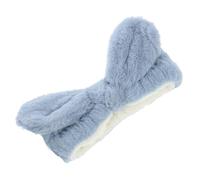 HOOWIFFY Bandeau pour Cheveux en Tissu Doux et Respirant Forme Oreilles de Lapin Bleu, Bandeau de Maquillage Polyvalent et Doux pour Cheveux, pour Sport et Soin du Visage