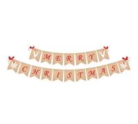 HOOWIFFY Bannière de Noël en Toile de Jute 2 Mètres Décorative Festive pour Intérieur, pour Murs, Fenêtres et Portes, Ambiance Joyeuse de Fête