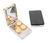 HOOWIFFY Boîte de Lentilles de Contact Portable en PP, Petit et Léger, 2 Sets, Classe Travail, Rangement Pratique pour Lentilles et Miroir Intégré