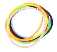 HOOWIFFY Bracelets en Silicone Colorés 100 Pcs 2,5 Mm Épais, 10 Couleurs Vives, Accessoires Années 80 pour Fête et Coiffure