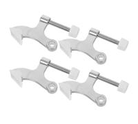 HOOWIFFY Butée de Charnière de Porte Réglable en Alliage de Zinc Épaissi, Lot de 4, Finition Nickel, Type K à Triple Bras, Protection Résistante la Corrosion pour Portes