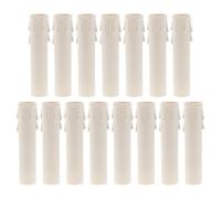 HOOWIFFY Cache-Bougies en Plastique 15 Pièces Tubes Cylindriques pour Grandes Bougies Lustre, Remplacement Abat-Jour, Usage Hôtel et Fête