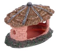 HOOWIFFY Cachette de Nourrissage Argentée de Cottage en Reptiles Résine et pour Décor pour Aménager, Favorisant Espaces de Terrarium