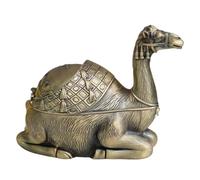 HOOWIFFY Cendrier Métallique Coupe-Vent avec Couvercle de Chameau, Grand Format pour Salon, Cendrier Vintage Décoratif Intérieur, Récipient à Cendres pour Fumeurs, Accessoire Maison
