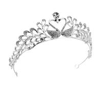 HOOWIFFY Couronne Halo Mariage en Cristal Brillant Motif Oiseau et Cœur, Accessoire Cheveux Élégant pour Future Mariée et Décoration Enterrement de Vie de Jeune Fille