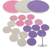 HOOWIFFY Disques de Ponçage pour Pédicure 60pcs en Acier Inoxydable et Pp avec Roulement et Boîte de Rangement Légers pour Enlever Callosités à Domicile ou Salon