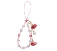 HOOWIFFY Dragonne de Téléphone en Cristal à Motif Floral, Bracelet Anti-dérapant Rose, Chaîne de Corde Suspendue Élégante, Accessoire Décoratif pour Téléphone Portable et Porte-clés,