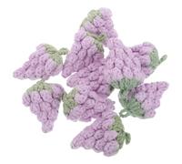 HOOWIFFY Ensemble de 10 Pendentifs Tricotés Main de Raisin Violet Breloques Crochetées pour Décoration de Paquet et Porte-Clés Kit de Bricolage Amigurumi Accessoire Créatif pour Loisirs