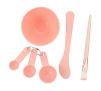 HOOWIFFY Ensemble D'outils de Beauté pour Masque Facial 6 Pièces en Pp/pe Portable Bol de 2,5ml à 15ml et Brosse en Nylon pour Soin du Visage Femmes