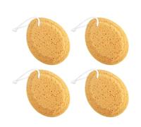 HOOWIFFY Éponge Naturelle Exfoliante Mer 4 Pièces, Accessoires Bain Corde, Adaptée Gommage Corps et Usage Quotidien