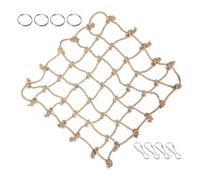 HOOWIFFY Filet D’Escalade pour Perroquet en Corde de Jute Renforcée Hamac Suspendu M Taille Crochets Grimper pour Cages Oiseaux, Conures et Petits Perroquets, Accessoire Ludique