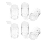 HOOWIFFY Flacons à Poudre Vides et Trou Ouvert Lot de 6 en Plastique 10ml Couvercle à Clapet pour Distribution, pour Maquillage en Voyage