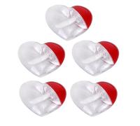 HOOWIFFY Flacons de Gloss à Lèvres en Plastique de Cœur Set de 5 Faciles à Remplir Transporter, Maquillage à Domicile Voyage