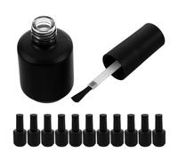 HOOWIFFY Flacons Vides en Verre Mat pour Vernis à Ongles Lot de 12 15ml avec Forme Ronde et Prise Améliorée pour Accessoires Nail Art et Collection Beauté