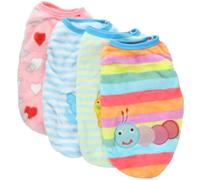 HOOWIFFY Gilet Chaud en Flanelle pour Petits Chiens 4 Pièces, Motifs Cœur, Chenille, Cheval à Bascule et Escargot, Taille L, Vêtements D'extérieur Confortables pour Chiots et Chats, Tenue