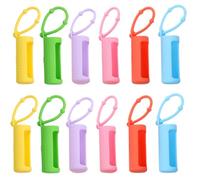 HOOWIFFY Housse de Protection en Silicone Boucle Réglable Résistante la Décoloration 12 Pièces pour Flacon Dhuile Essentielle 10ml pour Voyage en Avion et Camping