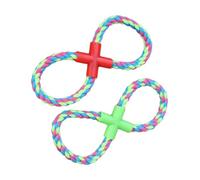 HOOWIFFY Jouets à Mâcher pour Chiens 2pcs en Coton Forme 8 pour Chiots en Phase de Dentition, Nettoie Les Dents et Entraîne la Réactivité Couleur Aléatoire