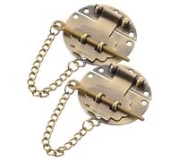 HOOWIFFY Loquets à Moraillon Vintage pour Boîte à Bijoux et Coffret Lot de 2 en Alliage de Fer Serrure Métallique Sécurisée avec Chaîne, pour Usage Personnel à Domicile Moderne