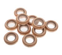 HOOWIFFY Lot de 10 Anneaux de Moxibustion en Jade avec Support en Bois et Filet, Dispositif de Bâtonnets de Moxa pour Soins du Nombril, Coussin Isolant Thermique Anti-brûlure,