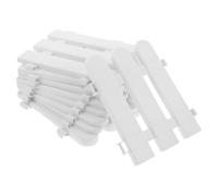 HOOWIFFY Lot de 10 Barrières Blanches en Plastique pour Jardin Embouts Ronds, Faciles à Assembler, Décoratives pour Parterres de Fleurs et Cour Extérieure