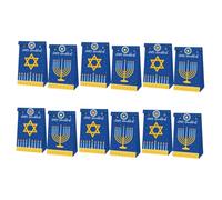 HOOWIFFY Lot de 12 Sachets à Bonbons en Papier Ménager Motifs Neuf Branches, Format pour Biscuits et Présents de Fête Hanoukka, Accessoires Festifs Pratiques et Adorables pour Emballage