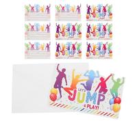 HOOWIFFY Lot de 12 Sets de Cartes D'invitation Anniversaire Thème Trampoline en Carton Blanc avec Enveloppes, Invitations Événement Garçon et Filles Garçons Filles pour Fête