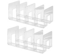 HOOWIFFY Lot de 2 Serrage-Livres en Plastique Robuste pour Bureau, Support de Livre Décoratif Base Stable, pour Chambre D'étude et Organisation de Documents