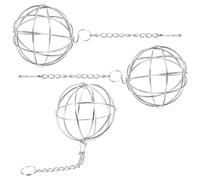HOOWIFFY Lot de 3 Boules Distributrices d'herbe Suspendues en Acier Inoxydable pour Petits Animaux, Construction Solide et Gain de Place, pour Lapins et Hamsters