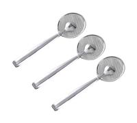 HOOWIFFY Lot de 3 Cuillères Écumoire avec Pince en Acier Inoxydable 28x10 Cm, Passoire Multifonction pour Friture et Filtration D’huile, Filtre Alimentaire pour Cuisson et Friture