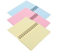 HOOWIFFY Lot de 3 Mini Carnets à Spirale 13 X 8 Cm en Papier Lisse, Fiches Indexées Colorées, Petits Carnets Pratiques pour Bureau, Maison et Voyage, Articles de Papeterie Essentiels