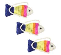 HOOWIFFY Lot de 3 Tableaux à Gratter en Sisal Forme Poisson pour Chat et Chaton, Protège Meubles et Divertit, Accessoire Chat Intérieur Couleur Aléatoire