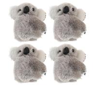 HOOWIFFY Lot de 4 Pinces à Cheveux Koala en Peluche Grise, Clips Mignons pour Filles et Tout-petits, Accessoires pour Cheveux Kawaii, Barrette Confortable et Sûre pour Festivals